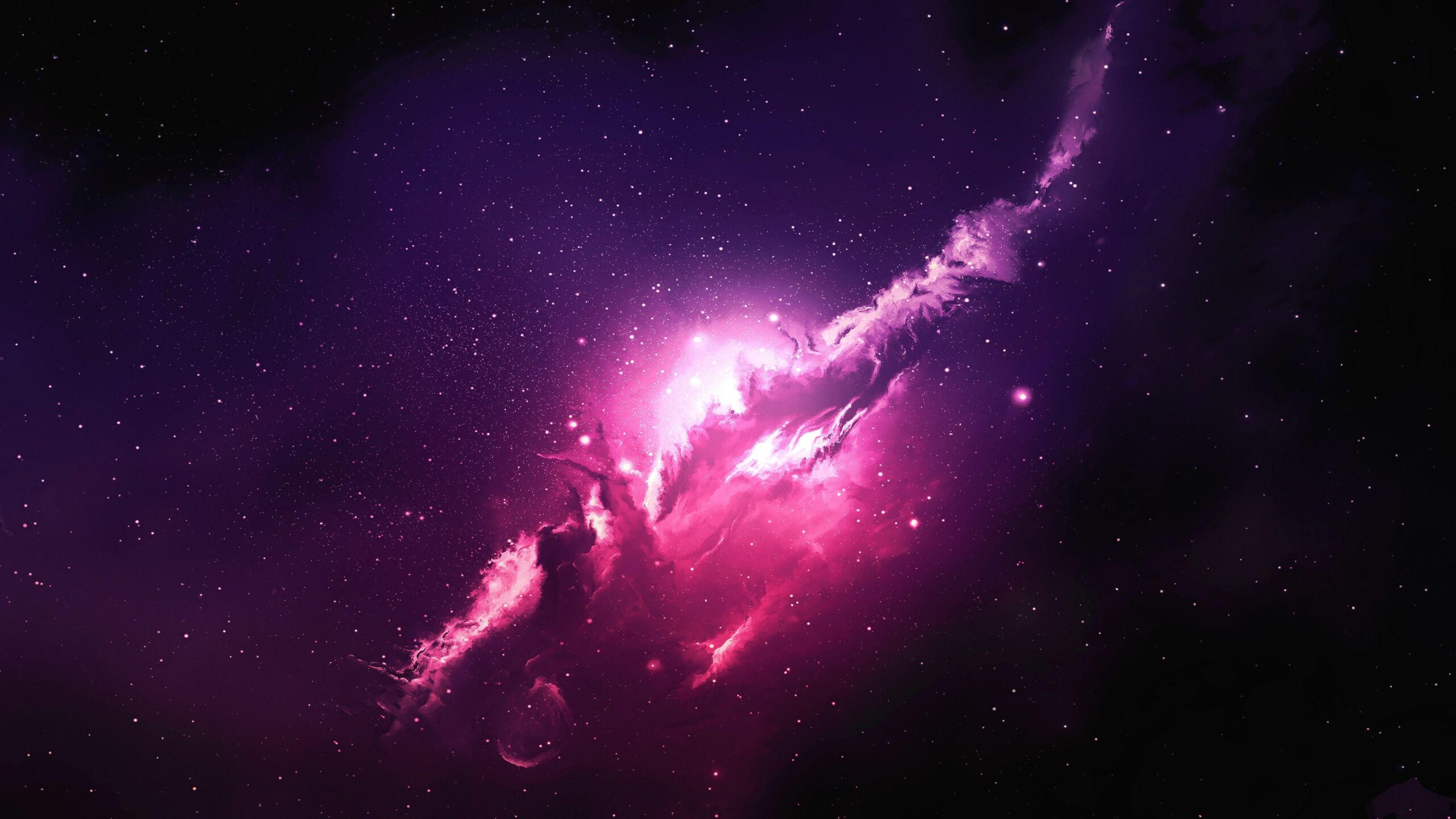Wallpapers Nebula, Pink, Galaxy, Stars, K, Space,