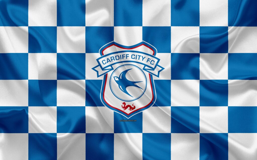 Download wallpapers Cardiff City FC, k, logo, creative art, blue