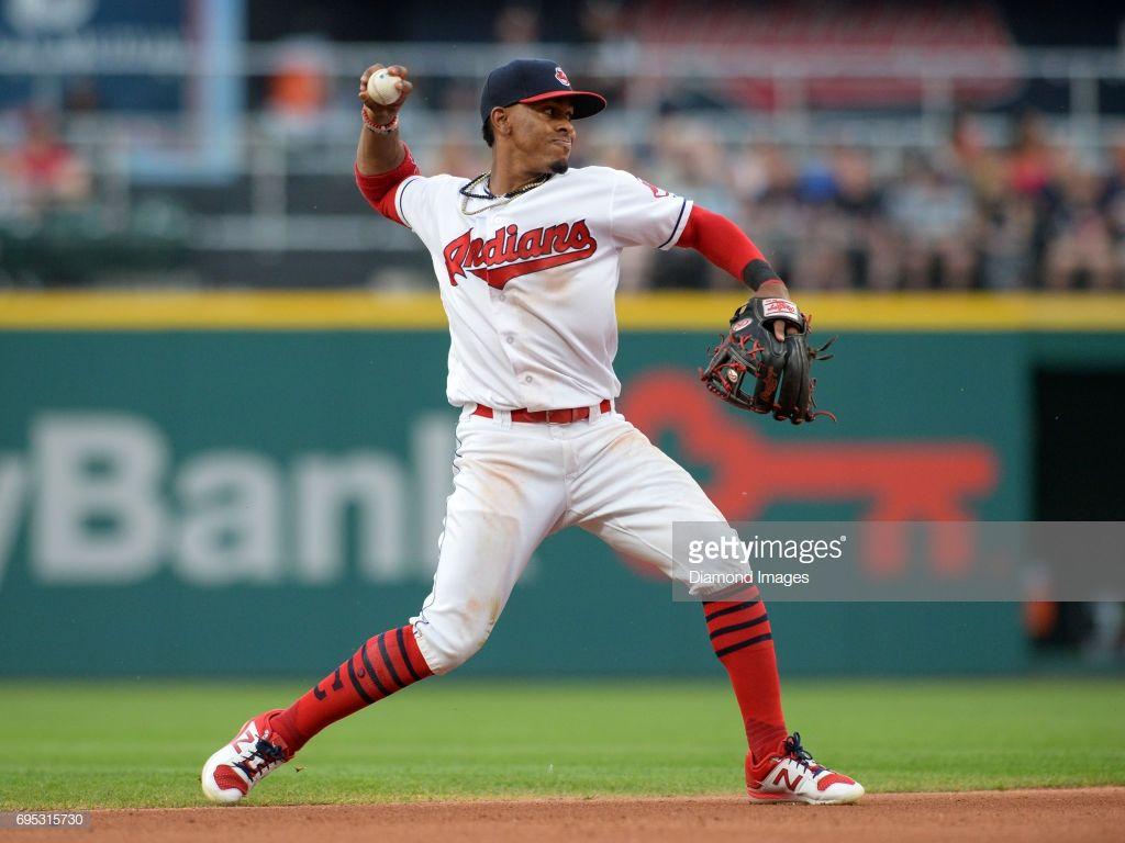 Shorts 4K Francisco Lindor of the Cleveland Indians throws the ball