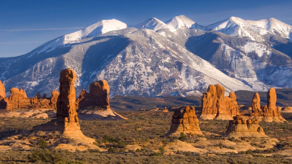 La Sal Mountains, Arches National Park, Utah widescreen wallpapers