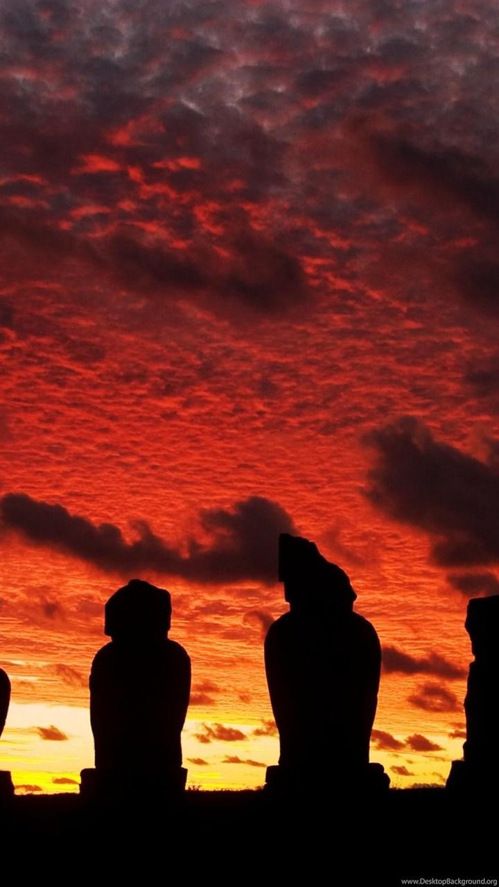 Easter Island Sunset Wallpapers Desk 4K Backgrounds