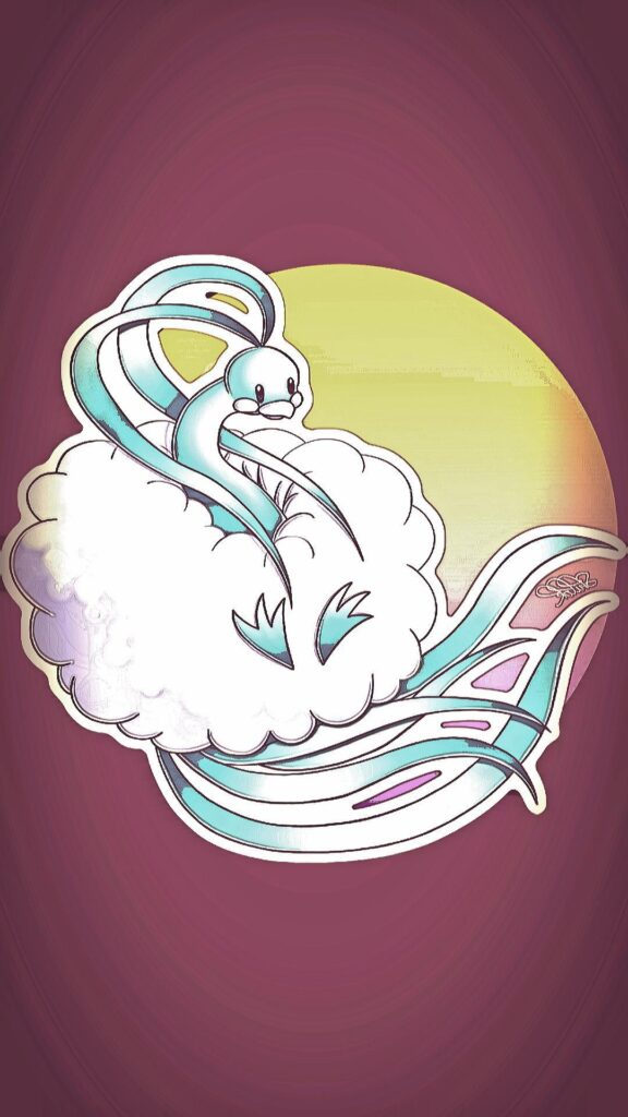 An edit of Altaria for a phone wallpaper, requested by Tolstar pokemon