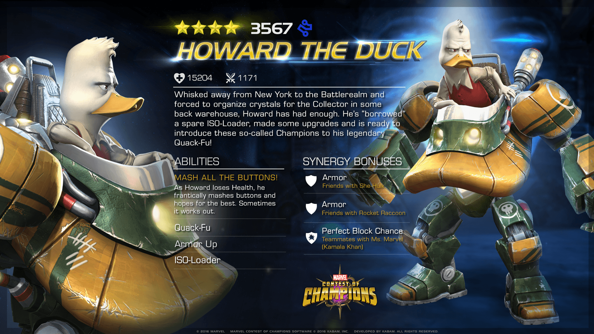 ENTERING MARVEL CONTEST OF CHAMPIONS HOWARD THE DUCK