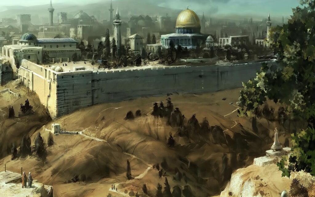 Awesome Jerusalem Oil Painting Picture of Art Wallpapers 2K Desktop