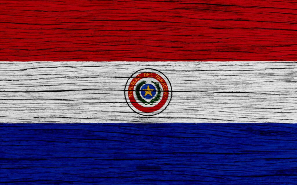 Download wallpapers Flag of Paraguay, k, South America, wooden