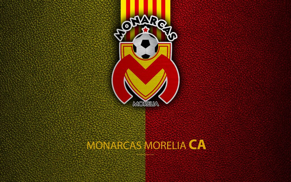 Download wallpapers Monarcas Morelia, k, leather texture, logo