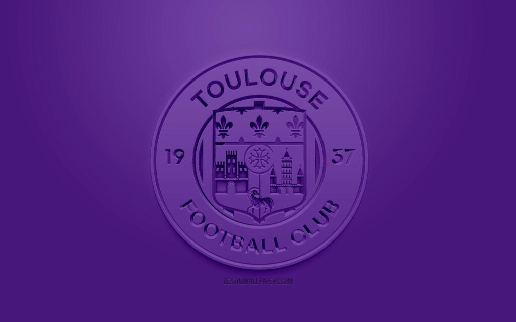 Download wallpapers Toulouse FC, creative D logo, purple backgrounds