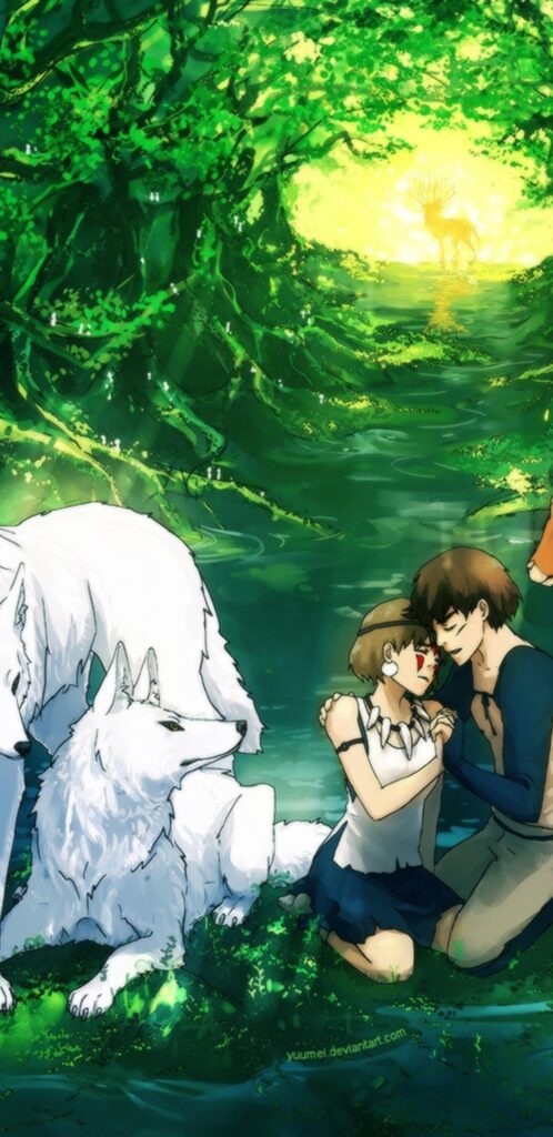 Download Princess Mononoke, San, Ashitaka, Forest, Wolves