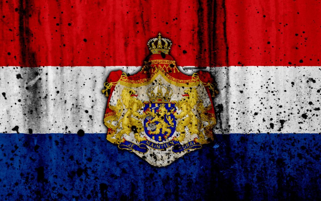Download wallpapers Netherlandish flag, k, grunge, flag of