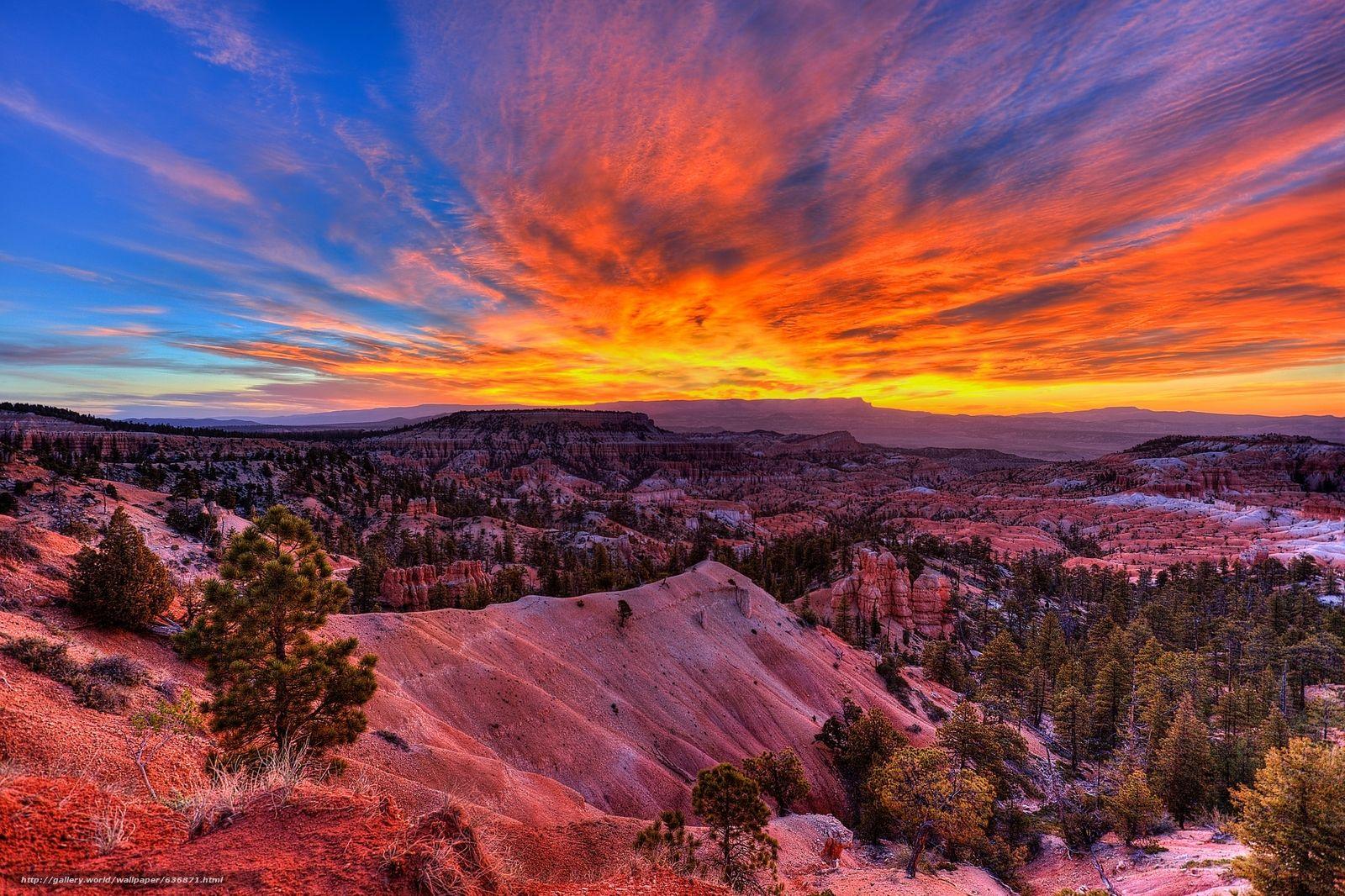 Download wallpapers Bryce canyon, sunrise, National Park, Bryce