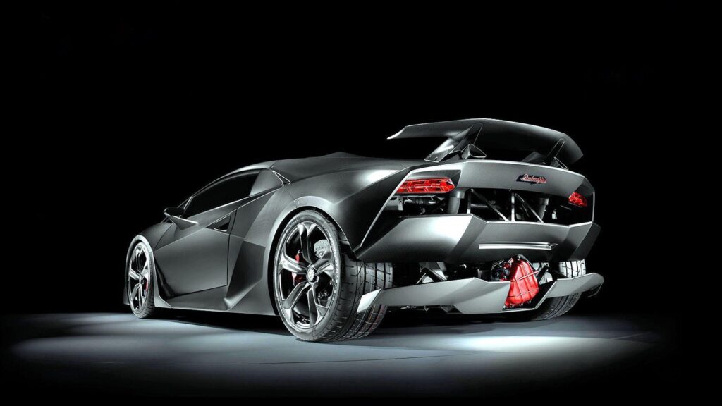 Lamborghini sesto elemento in rear view on 2K wallpapers from http