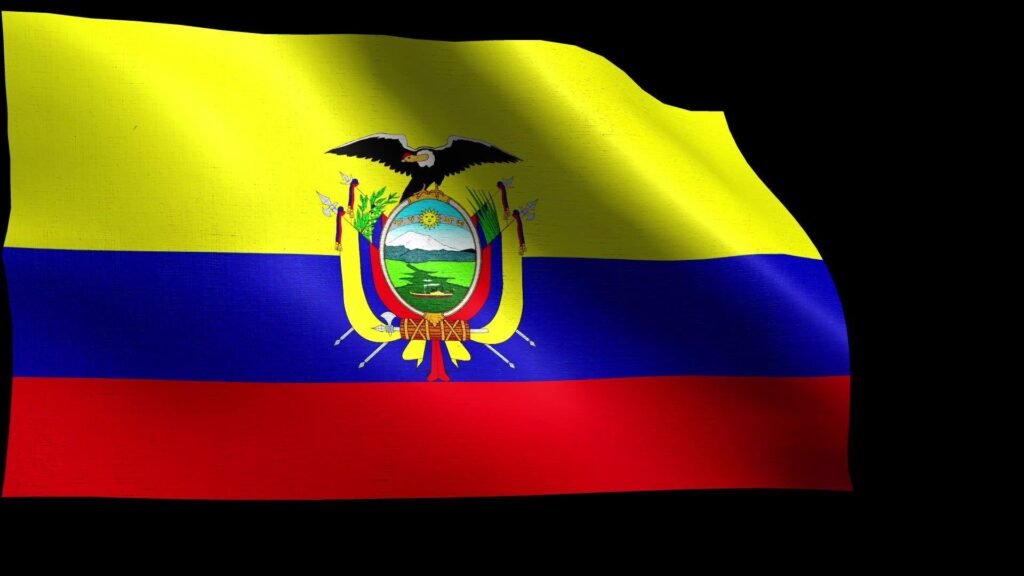 Blowing Ecuador Flag