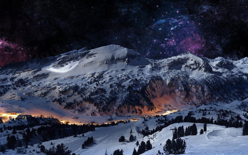 Winter Night Mountain Wallpapers