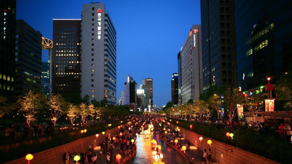 Wallpapers Korea, Asia, Seoul, South korea, Night, City, Lights