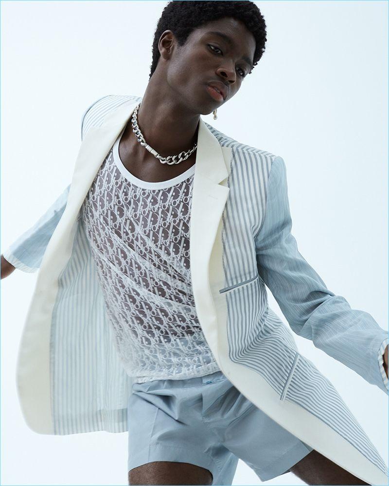 Sharp Relief Alton Mason Dons Spring ‘ Looks for WWD