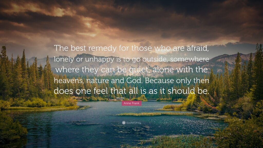 Anne Frank Quote “The best remedy for those who are afraid, lonely