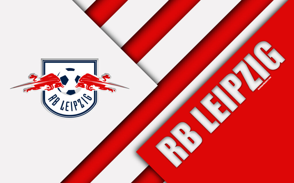 Download wallpapers RB Leipzig FC, k, material design, emblem