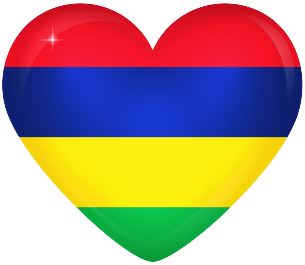 Mauritius Large Heart Flag