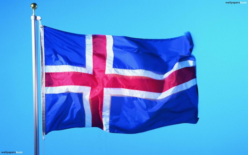 The flag of Iceland 2K Wallpapers