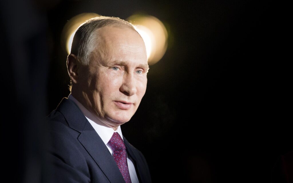 Download wallpapers Vladimir Putin, portrait, k, president of the