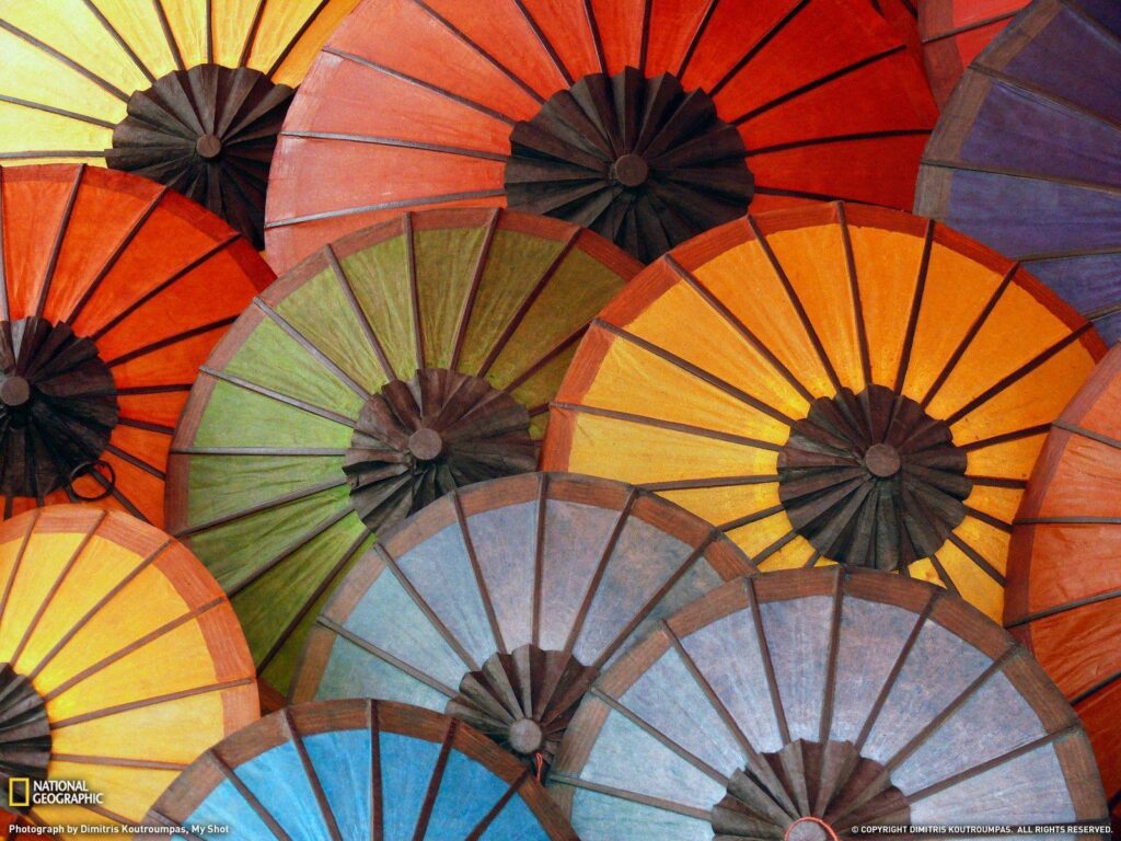 Colorful Umbrellas Photo – Laos Wallpapers – National Geographic