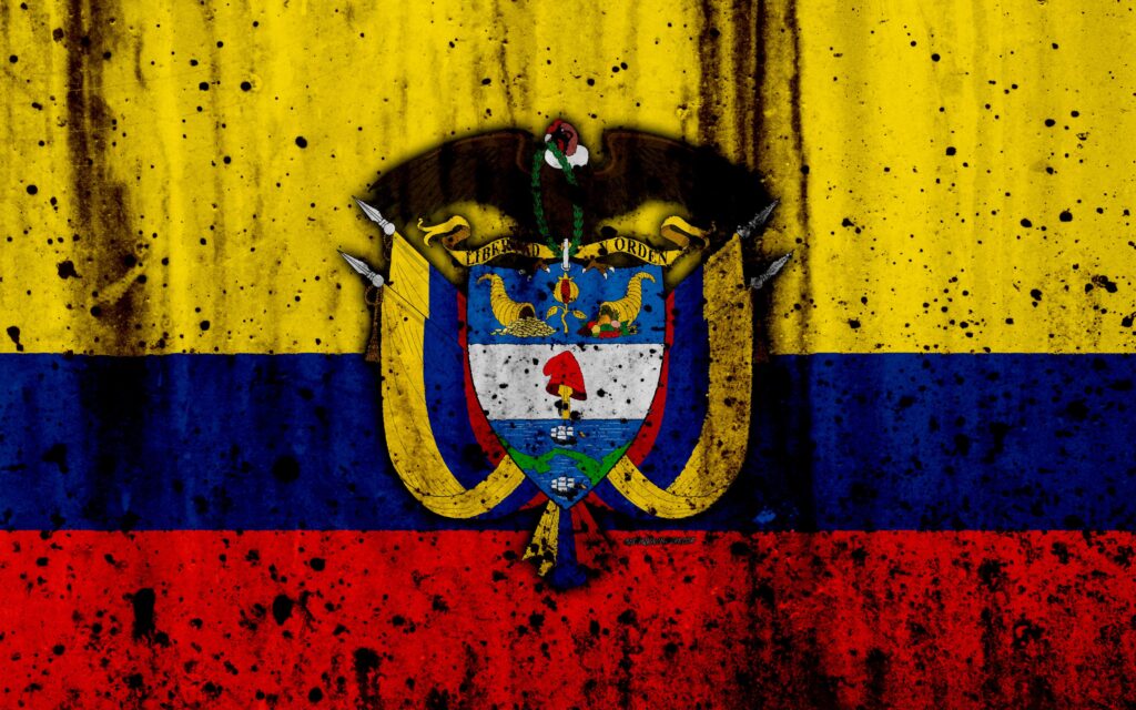 Download wallpapers Colombian flag, k, grunge, flag of Colombia