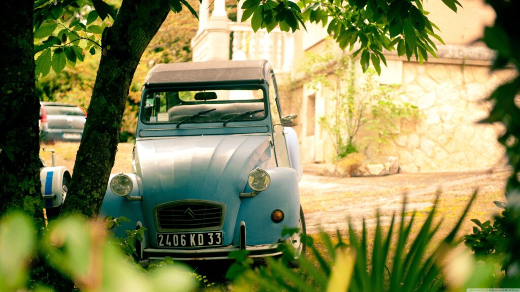 Citroen CV Arcachon, France 2K desk 4K wallpapers Widescreen