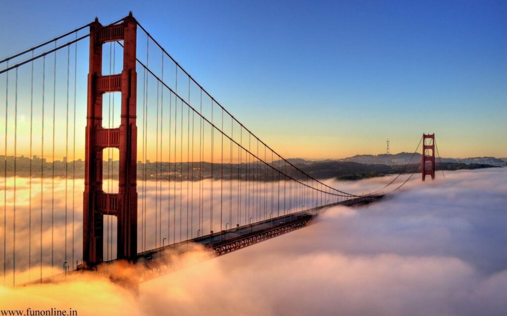 Foggy Sunrise at Golden Gate Bridge Wallpapers