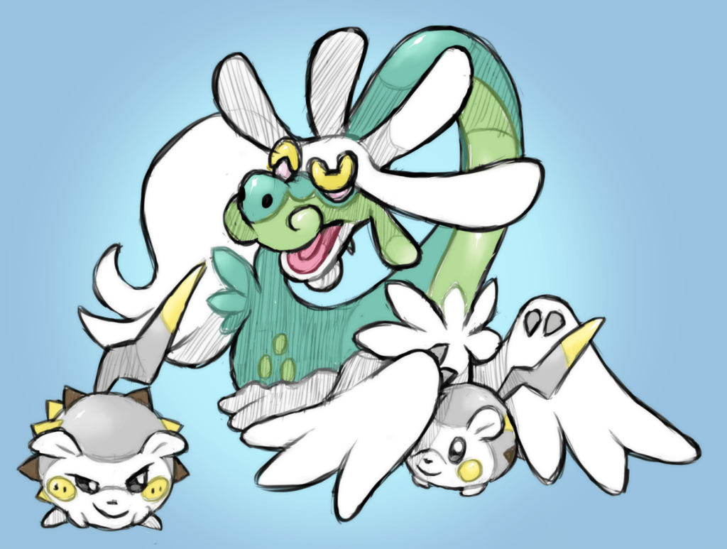 Drampa and Togedemaru by AlouNea