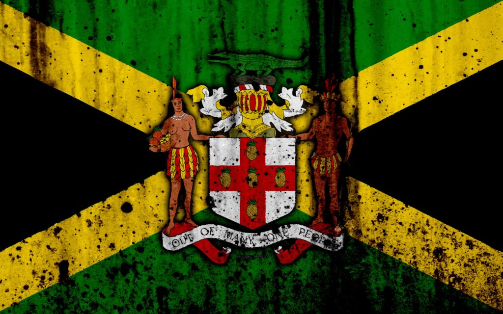 Download wallpapers Jamaican flag, k, grunge, flag of Jamaica