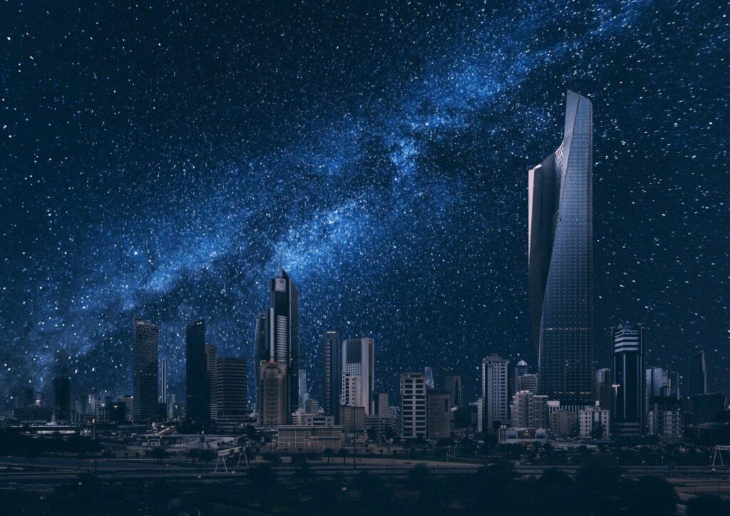 Kuwait building night city 2K wallpapers