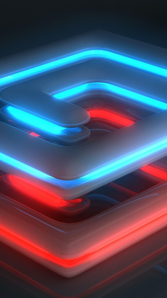 Download Wallpapers Neon, Light, Spiral, Shape, Surface