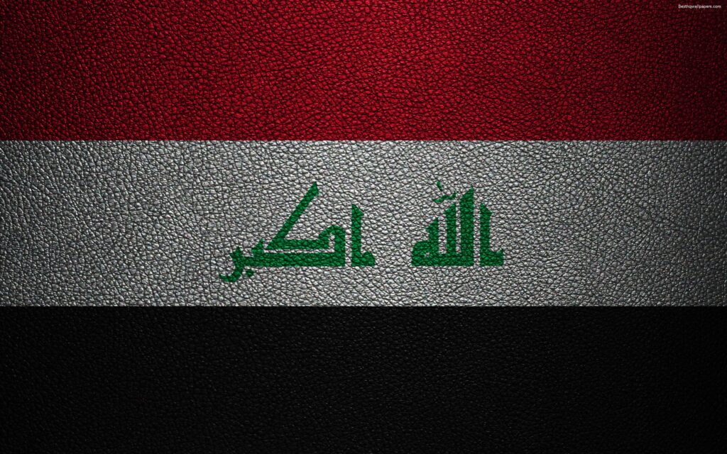 Download wallpapers Flag of Iraq, k, leather texture, Iraqi flag