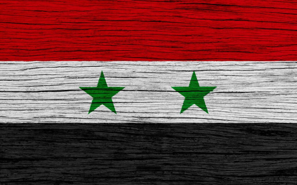 Download wallpapers Flag of Syria, k, Asia, wooden texture, Syrian