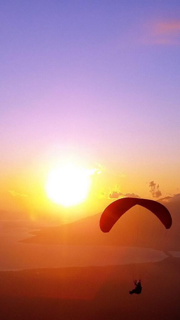 Paragliding Sunset Iphone Plus Wallpapers