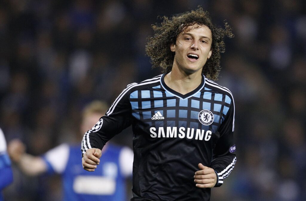The football player of Chelsea David Luiz tired after game