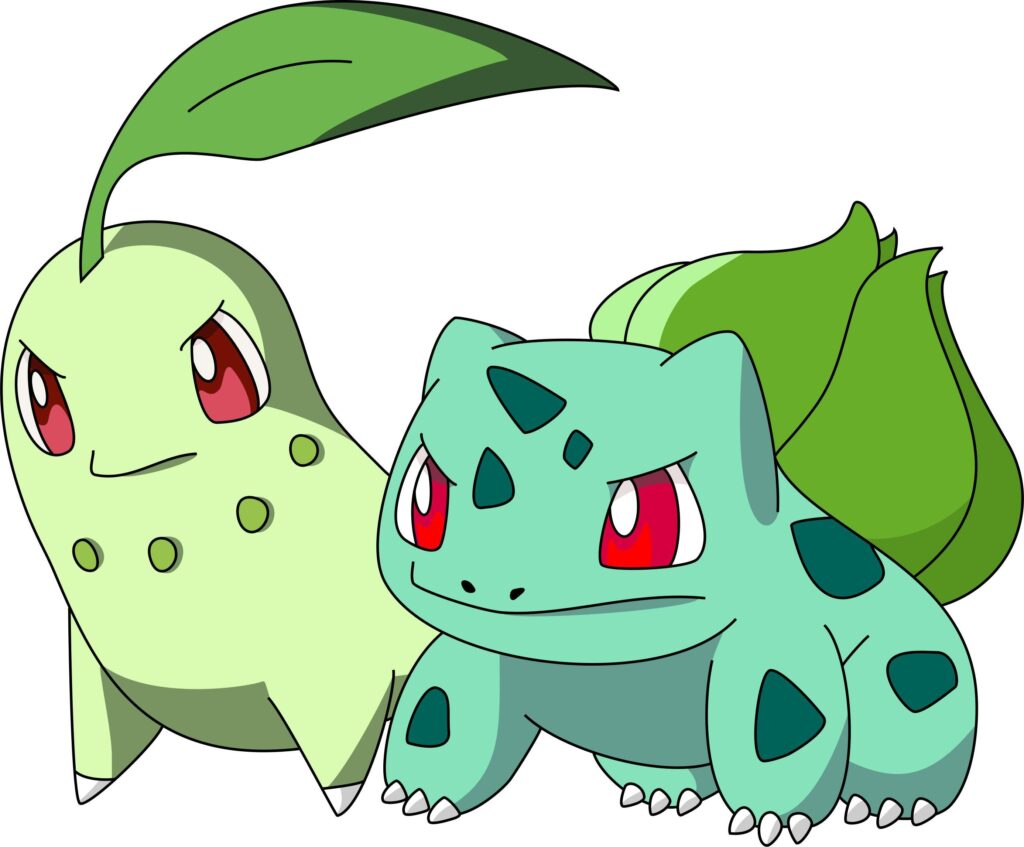 Bulbasaur and Chikorita! by tovirex