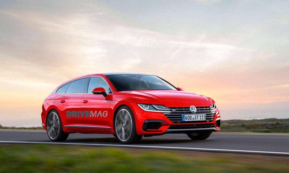 VW Arteon shooting brake rendered with first