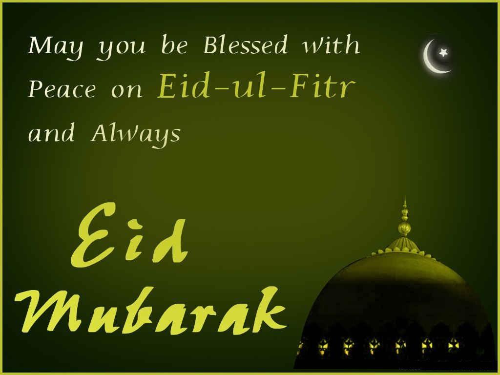 Blessed and Peace on Eid ul Fitr Mubarak Wallpaper, Wallpapers, Quotes