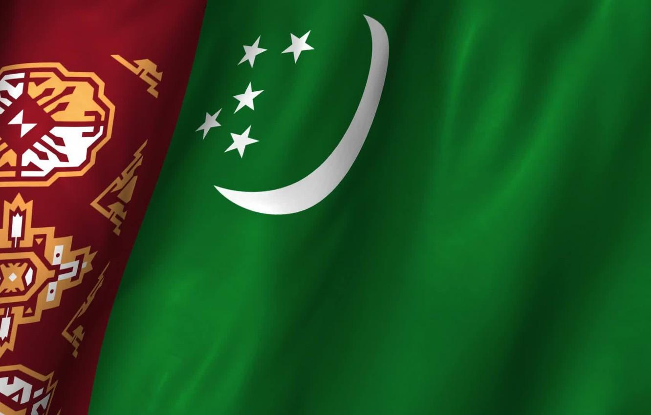 Wallpapers flag, green, ornament, Turkmenistan Wallpaper for desktop