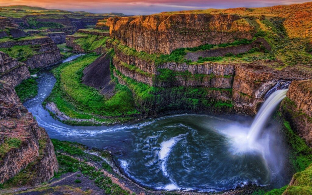 Landscape, Nature, Waterfall, River, Canyon, Palouse Falls