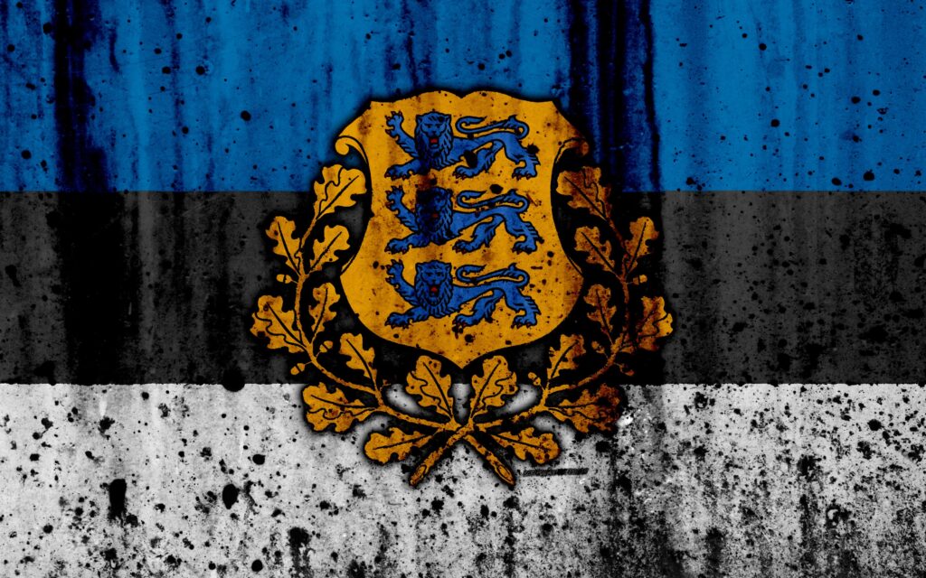 Download wallpapers Estonian flag, k, grunge, flag of Estonia