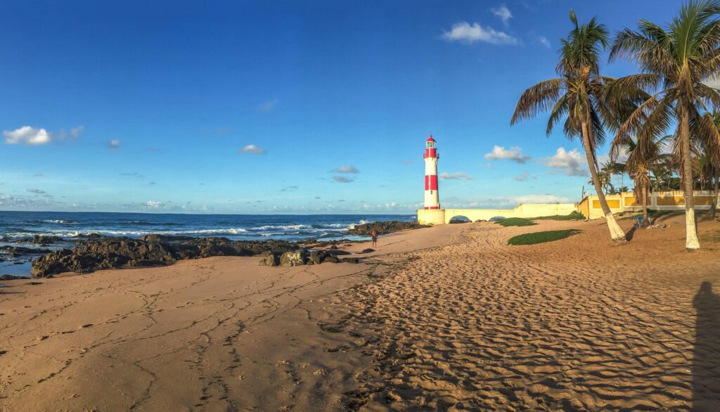 Beaches Salvador Brazil Lighthouses Palma Sky Coast Beach Scenery