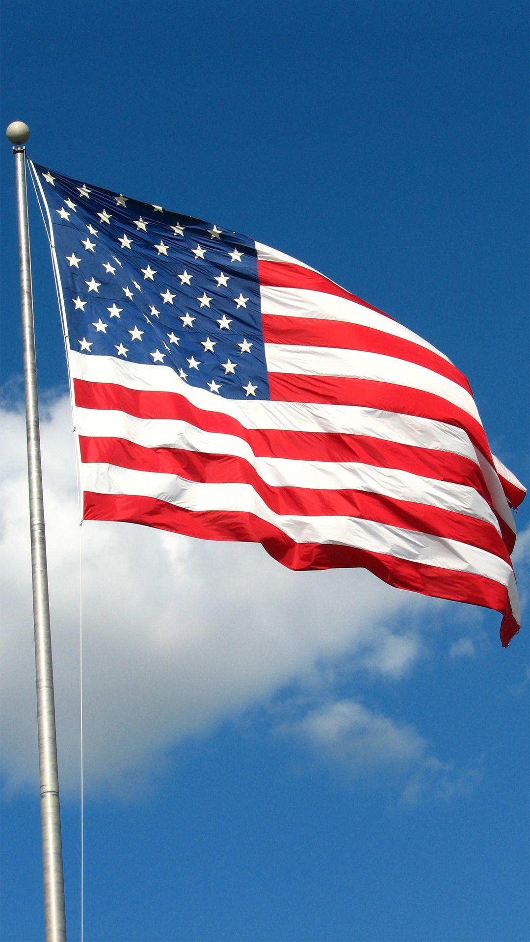 USA American Flag Sky Android Wallpapers free download