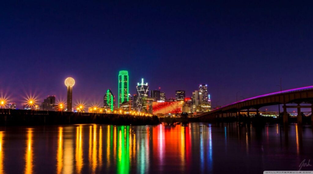 Skyline Dallas At Night 2K Wallpapers