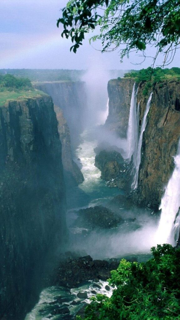 Zimbabwe Waterfalls & Rainbow Htc one wallpapers