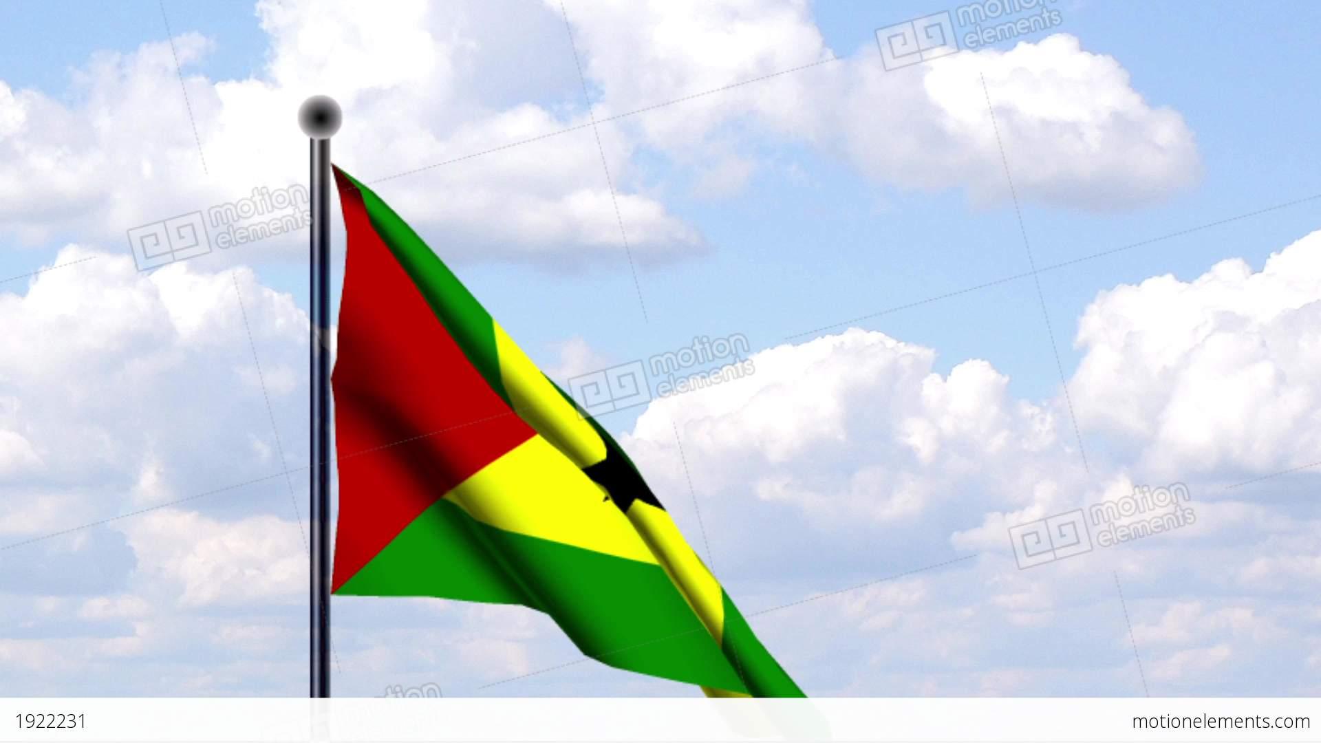 Animated Flag Of Sao Tome And Principe Stock Animation