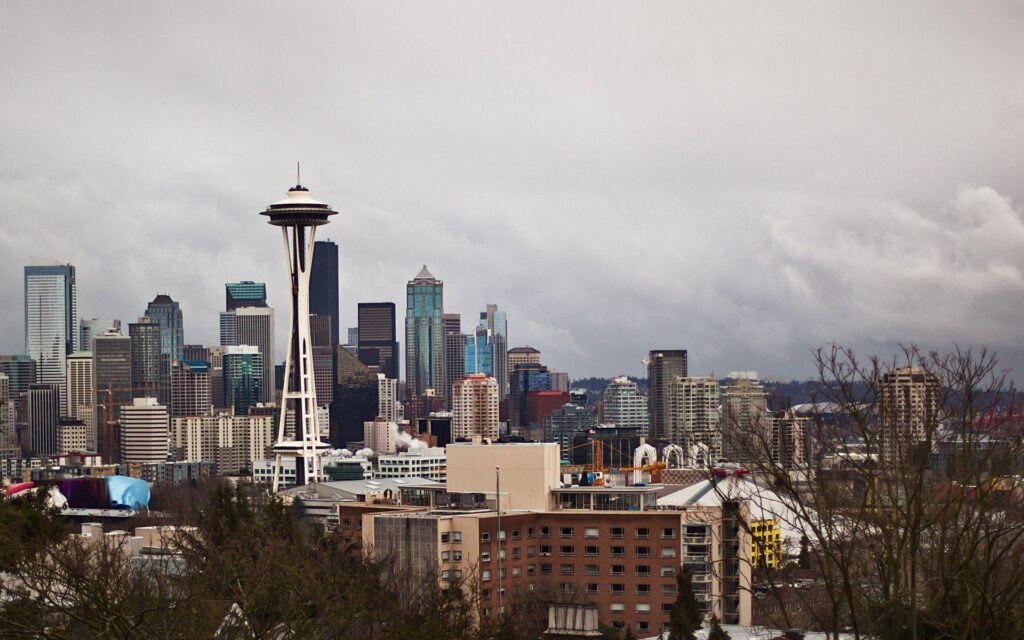 Seattle Skyline Rain