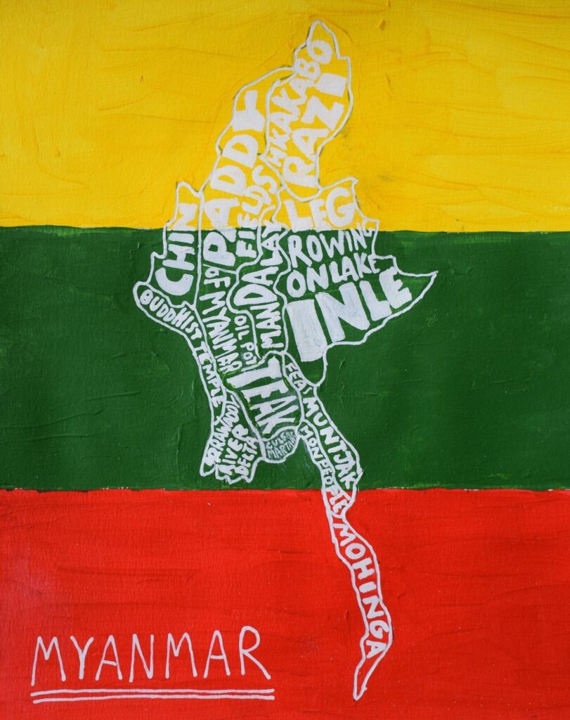 Myanmar map art