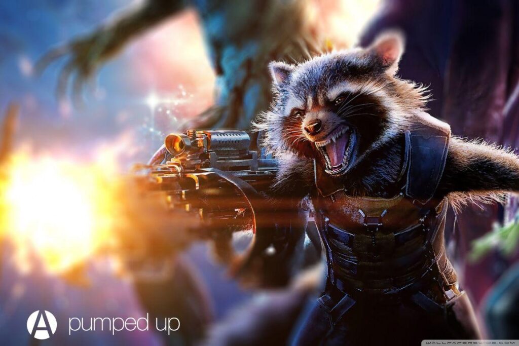 Rocket Raccoon Pumped Up by Awesome Design Studio 2K desktop